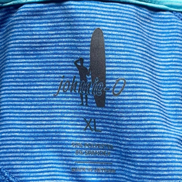 Johnnie-O Active Top Mens XL Blue Stripe Pullover 1/2 Zip Athleisure Sweater - Picture 5 of 6
